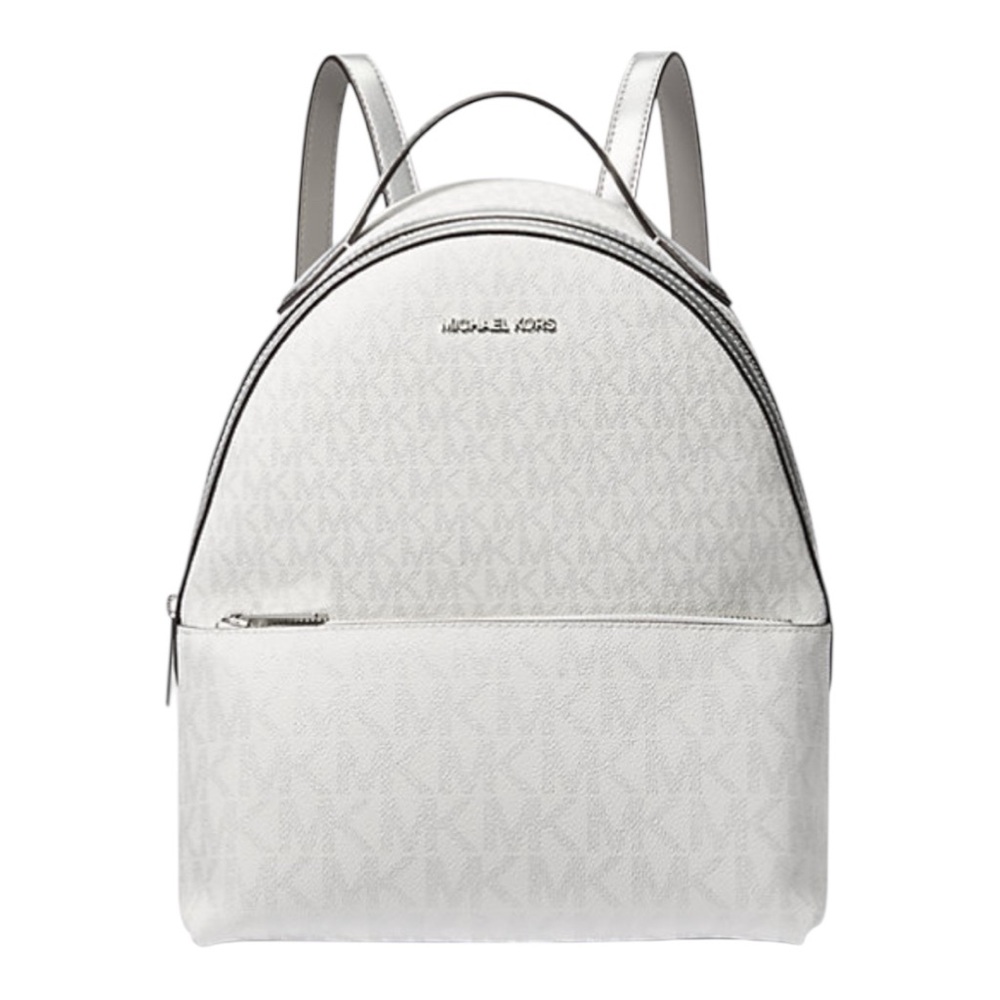 Michael Kors White Monogram Backpack Dome-Shaped Design NWT ( No Box ) Sheila - Picture 4 of 17
